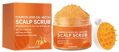 Huile de pépins de citrouille - Exfoliant pour cuir chevelu sans sulfate - Détoxifiant pour le cuir chevelu et les pellicules qui démangent ainsi que pour éliminer les dépôts (1 pièce)