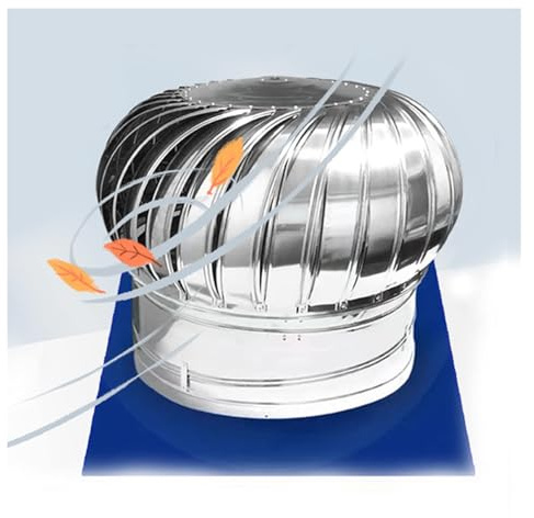 XAXIAOZ Chimney Cap Round Chimney Cap - Stainless Steel Rotating Ventilation Chimney Cowl, Anti-downdraught Flue Protector (450mm/17.7Inch)