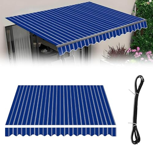 Generico Copertura Superiore in Tessuto di Ricambio per Tende da Sole da Balcone, tendone in Poliestere con Balze, Antipioggia, Protezione UV, per Giardino, Negozio, Solo Tessuto(300x200cm/10x6.5ft)