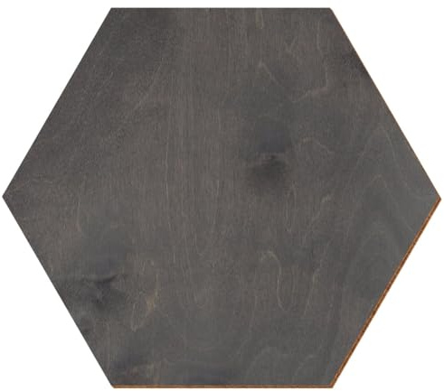 Madera hexagonal gris lacada por ambos lados, 3 – 50 cm, madera contrachapada de abedul de 3 mm, disponible individualmente o en juego, tamaño: 24 cm, paquete con: 1 pieza