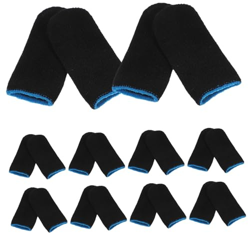 ZUNOXAZ Fundas para Dedos para Juegos Móviles en Nylon y Fibra de Carbono, 10 Pares Ligeros en Color Negro Que Reducen la Fricción y Evitan Errores Operativos