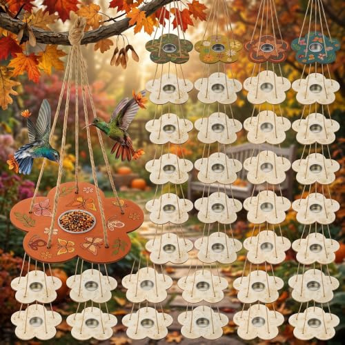 DoubleFill 60 Pack Bird Feeder Craft Kits for Kids Ages 3-8, Fall DIY Kit