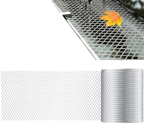 Generisch Protection contre les feuilles - Grille de protection de gouttière en métal robuste - Filtre de gouttière en aluminium contre les feuilles, les branches, la saleté - Filet de protection