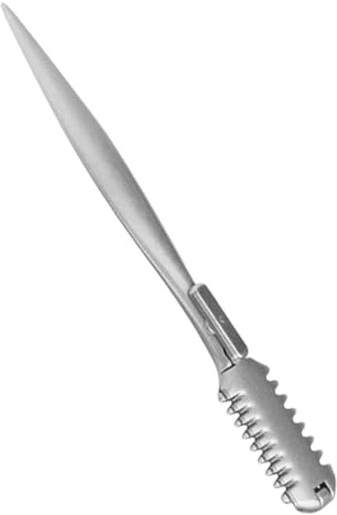 SOLUSTRE Doppelseitiger Haarschneiderkamm aus Metall mit Tasche Präziser Haarspitzentrimmer und Haarverdünnungskamm für Friseure und Salon Haarstyling