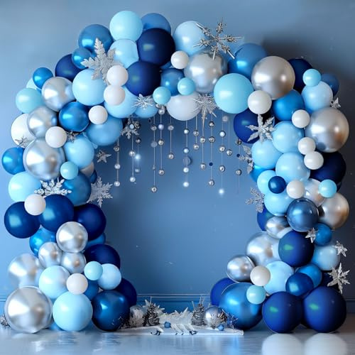 Balloon Arch Kit, 150 Pcs Blue Balloon Arch for Baby Shower,Parties,Happy Birthday Balloons for Kids Boys Men