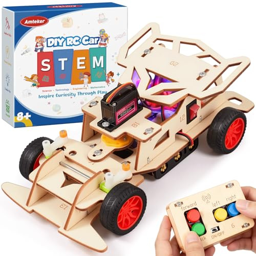 Amteker DIY Remote Control Car, RC Car Kit Toy for 8-12 Year Old Boy