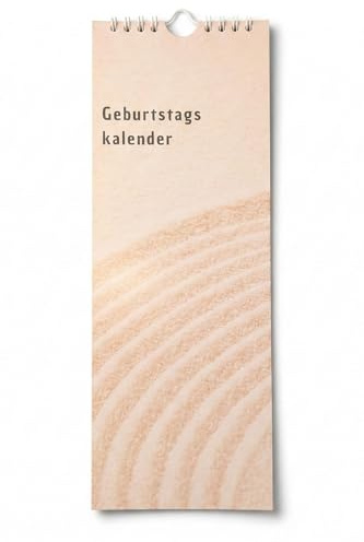 Geburtstagskalender jahresunabhängig, Wandkalender immerwährend | Kompaktes & schmales Design (10,5 x 29,7 cm) | Kalender undatiert - in verschiedenen Designs verfügbar (Zen, schmal)