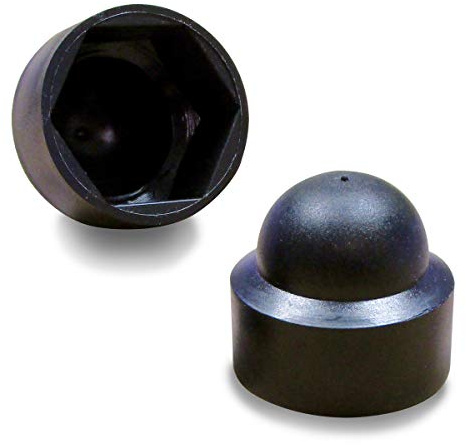 Ajile – 20 Caches Écrous M8 - Clé 13 mm – Protège Écrou Et Vis – Capuchons Plastique Noirs Résistants – Cache Vis Décoratif, Protection Anti-Rouille Et Finition Propre - Bricolage