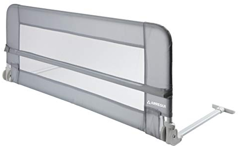 ARREGUI A-1044220 Barrera de Seguridad para Cama de Niños y Bebés | Barrera de Cama Abatible | Barandilla de Cama de Niño Estable | Barrera Anticaídas Infantil | 102 x 42 cm | Fácil Instalación| Gris