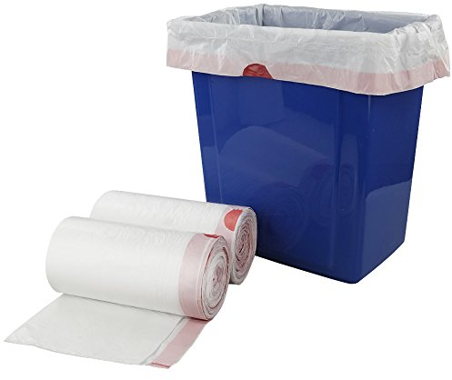 Cadineer 20L Drawstring Bin Bag, White Bin Liner, 120 Counts