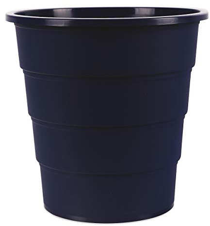 Office Products 19054621-03 Corbeille à papier en plastique 16 l Design poubelle ronde pour bureau cuisine Bleu nuit Élégant et pratique 30,8 x 31 x 30,8 cm