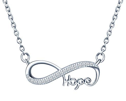 MicLee Fashion Damen Unendlichkeit Zeichen Halskette 925 Sterling Silber Zirkonia Anhänger Ketten mit Geschenkbeutel