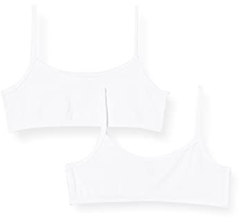Schiesser Mädchen 2 Pack Unterwäsche Mit Spaghettiträger - 95/5 Organic Cotton Bio Baumwolle Größe 92 Bis 140 Bustier, Weiss_173525, 152 EU