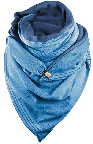 Voqenn Schal Damen Herren Dreiecksschal Winterschal Warme Dreieckstuch mit Knopf Deckenschal Poncho Herbstschal Baumwolle Soft Wrap Dreieck Groß Damenschal Halstücher Frauen Schals
