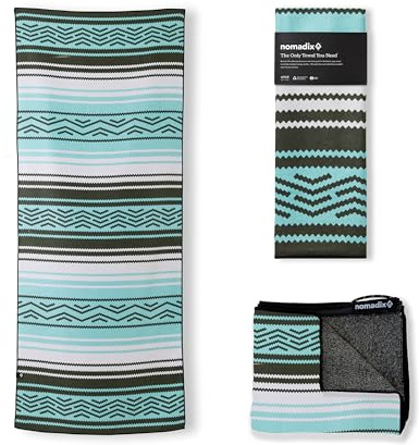 Nomadix Original Towel - Perfect for Beach, Pool, Travel, Camping, Yoga - Made with Recycled Materials - Super Absorbent - Sand Resistant - Baja Aqua - 72.5x30
