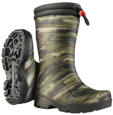 DUNLOP Kids Blizzard Snow Boots, Lined Winter Wellies, Camo, UK 7.5