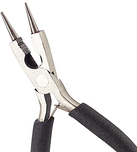 SUNNYCLUE Pinze A Becchi Tondi Da 4.9 Pollice Tagliafili 4 in 1 Mini Pinze Di Precisione Piegafili Laterali - Strumenti per La Creazione Di Gioielli Fai Da Te, Nero