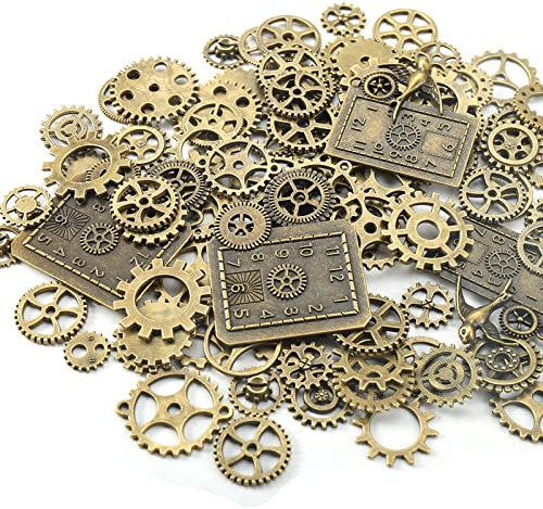HERZWILD Steampunk Zahnräder Metall Armbanduhr Zahnrad Charms Vintage Steampunk Zahnräder Anhänger Charms Zahnraeder Steampunk Anhänger Metall für Schmuck Basteln