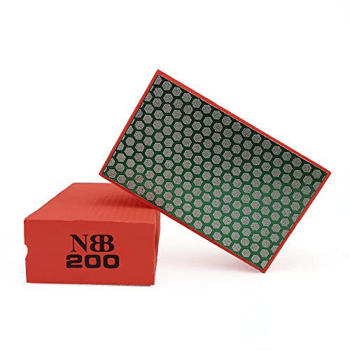 NBB Diamant-Schleifschwamm Diamant-Polierpad Schleifblock mit Schaumstoff Rückseite Diamant-Handschleifpad zum Schleifen und Polieren scharfer Kanten von Granit Marmor Stein Glas Keramik (200#H)