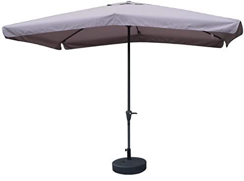 MA MAISON Ombrellone da Giardino Rettangolare 3x2 Metri - in Alluminio, Regolabile, da Esterno, Impermeabile, con Manovella- Resistente ai Raggi UV Elegante (Grigio)