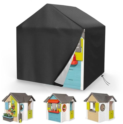 MRWiZMS Spielhaus Kinder Outdoor Abdeckplane,Spielhäuser Abdeckung, 420D Oxford-Tuch Wasserdicht, UV-Beständig und Staubdicht, Gartenhaus Kinder Abdeckhaube…