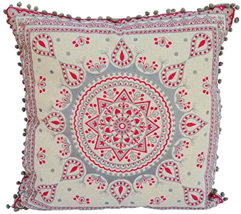 Casa Moro Orientalisches XXL Ethno-Kissen Taima 55x55 cm mit Füllung quadratisch aus Reiner Baumwolle | Boho Sitzkissen Sofakissen Mandala-Kissen Bestickt Zierkissen bunt Couchkissen | MD038