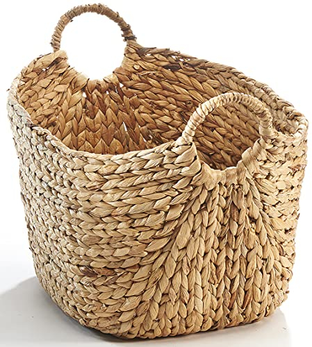 Korb Aufbewahrungskorb Zeitungskorb - Wasserhyazinthe - 56x40x41 cm Braun