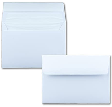 75 DIN C6 Briefumschläge Weiß - 11,4 x 16,2 cm - 100 g/m² Haftklebung mit weißem Seidenfutter - für Grußkarten Einladungen - Glüxx-Agent
