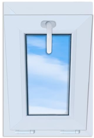 LORAC | Kippfenster | Rahmen + Zubehör | Doppelverglasung - Robuste Konstruktion für Keller und Garagen | Antistatisch - Einbruchschutz |PVC, Weiß, 400x600 mm