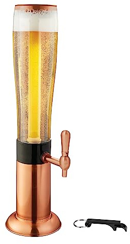 Hammer + Axe Beverage Dispenser – 88 oz Party Drink Dispenser with Ice Tube & Tap| Drink Fountain for Beer, Water, Iced Tea| Mimosa Tower| Margarita Tower| BBQ & Tailgate Essential| Home Bar Accessory