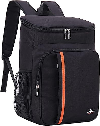 QINGLOU Zaino Termico Frigo 25L, Borsa Termica Porta Pranzo Borsa Frigo Borsa della Spesa Isoterma, Grande Frigo Termico per PIC-nic/All'aperto/Barbecue/Campeggio/Eventi Sportivi (A.Nero)