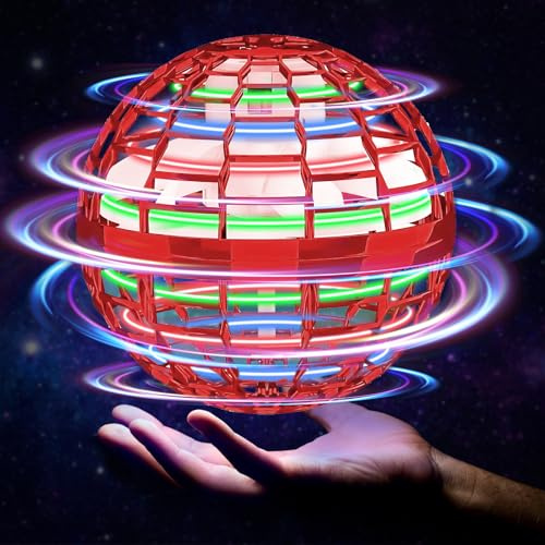 Flying Orb Ball Toy, 2024 Upgraded Boomerang Hover Ball Fidget Spinner for Kids, Hand Drone Orbit, Cool Toys Gift for 6 7 8 9 10+ Year Old Boys Girls Teens Outdoor Toys(Red)