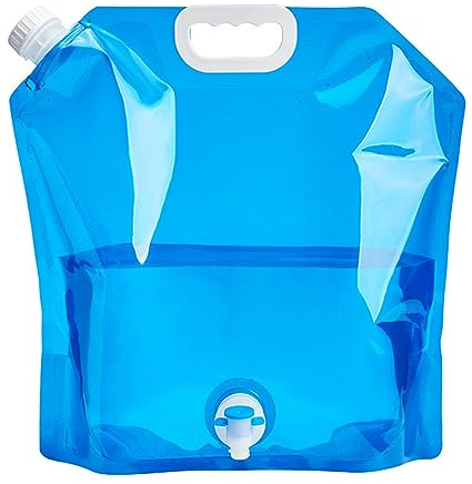 PUCIO 5L Wasserkanister mit Hahn Wiederverwendbare Wasserkanister Faltbar Tragbar Wasserbeutel Wassersack für Sicheren Trinkwasser Notvorrat Camping Outdoor Ausflüge Camping zubehör Klettern