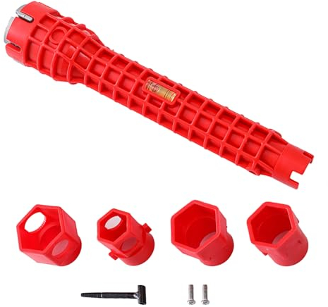 Zueyen 14 in 1 Wasserhahnschlüssel, Installer Werkzeug, Rohrzange, Sanitär Rohrschlüssel, für Toilettenschüssel, Waschbecken, Badezimmer, Küche