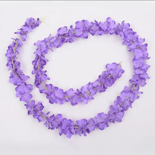 2 Stück Künstliche Glyzinien Blumen,Girlande Kunstpflanzen,Kunstpflanze Hängend,Künstliche Pflanzen für Küche,Terrasse,Schaukel,Hochzeit,Garten,Büro,Party,Weihnachten Dekor,Wanddekor,Helles Lila