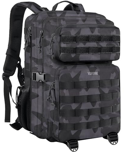YOREPEK 40L Militär Rucksack Herren, Taktischer Rucksack,Große Kapazität Outdoor Armee Rucksack, Wasserdicht Army Assault Survival Tactical Travel Backpack für Camping Trekking Wandern Jagd, Darkcamo
