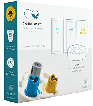 Kalibrierung und Regeneration Set für ICO-Sonden - Lösungen pH 4, pH 7, ORP 470 mV, Regeneration inklusive, kompatibel mit ICO Pool und Spa - optimiert die Genauigkeit und Lebensdauer der Sensoren