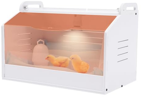 Brutinkubator Küken Kükenwärmebox Kükenhaus Küken Aufzucht Box Wärme Lampe Automatisch Brut Geflügel Inkubator mit Thermometer und Lampe 48 x 30 x 30 cm
