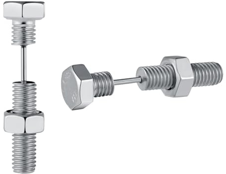 Yumilok Pendientes de tornillo de acero inoxidable para hombres, pendientes de barra, tapones para los oídos para mujeres, clavos de tremella