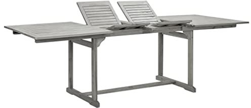 SDWEHO7 Gartentisch ausziehbar Balkontisch Ausziehtisch Wetterfest Holz Garten Balkon Esstisch, (160-240) x100x75 cm Massivholz Akazie