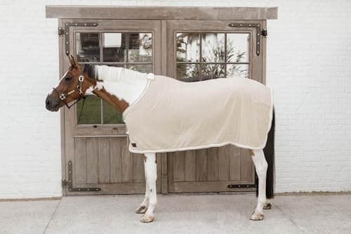 Kentucky - Abschwitzdecke Fleece geflochtene Kordel beige 140-6'3