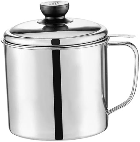 PartyKindom Contenedor De Grasa De Tocino Con Colador De Malla Recipiente De Almacenamiento Para Aceite Diseño Elegante