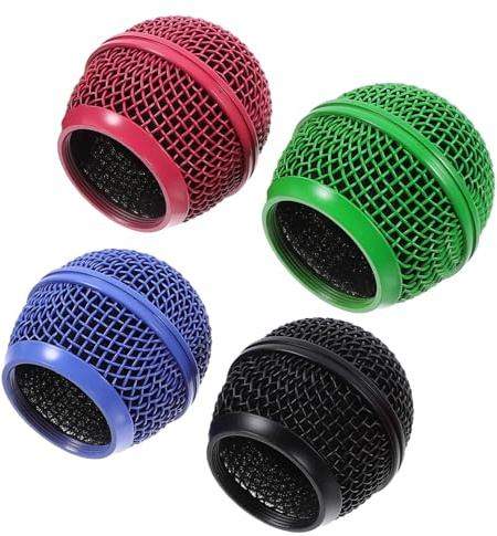 Toyvian 4pcs Microphone Mesh Head Grill Cover Replacement Mic Windscreen Metal Grille for Use