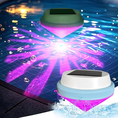 Yarteim Schwimmende Solar Poolbeleuchtung,Solarleuchten Teichbeleuchtung,7 Farbwechse Wasserdichtes Pool Lichter,Pool Beleuchtung Unterwasser,Solar Pool Licht für Außenbereich,Teich Deko,Pool Zubehör
