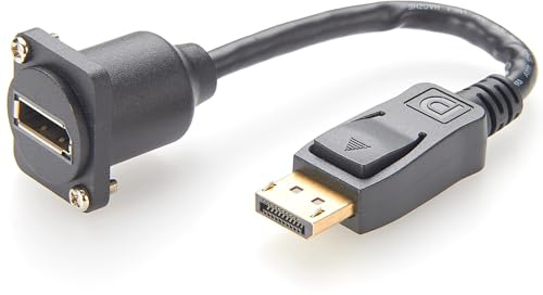 Plinkwirekb Câble d'extension DP 1.2 Panel Mount 4 K 60 Hz Displayport femelle vers connecteur de panneau mâle, type D et XLR Panel Mount pour HD