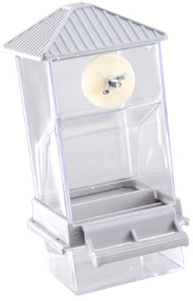 Clear Automatic Bird Feeder Parrots Food Dispenser For Small Bird With Large Storage And Easy Maintenances Design