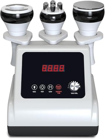 Qewher 3 IN1 Radiofrequenza Viso e Corpo, 40k Massaggiatore Professionale Radiofrequenza Corpo Rassodanti e Tonificanti per il Viso Massaggiatore Vacuum (argento)