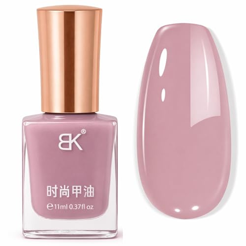 Nail Varnish - Dark Pink Nail Polish, Quick Drying Dusty Pink Mauve Nail Varnish Long Lasting Chip Resistant, No Need UV LED Nail Lamp, Glossy Nail Polish for Nail Art Manicure Salon DIY Home