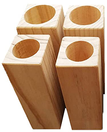 Rialzi per mobili in legno, altezza 20 cm, elevatori per letto e scrivania, confezione da 4 (6,5 cm), soluzione salvaspazio per gambe dei mobili, ideale per ottimizzare la casa