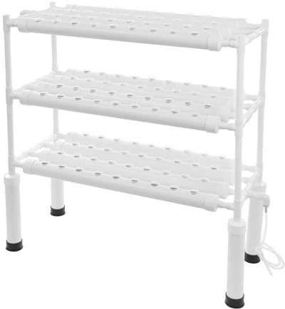 LOYEMAADE Hydroponics - Sistema di coltivazione idroponica a 3 strati, 108 fori, con timer e spegnimento automatico, kit di coltivazione per ortaggi a foglia, fragole, peperoncino